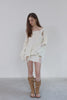 Distressed Knit Top -cream