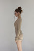 Fur Trim Knit Set-Up -beige