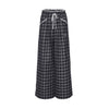 Check Lace Long Pants -black
