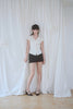 Satin V-Neck Lace Shirt -butter ivory