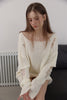 Distressed Knit Top -cream