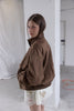 Velour High Neck Jacket -brown