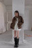 Velour High Neck Jacket -brown