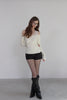 Lace Detail Off-Shoulder Top -cream