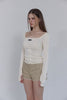 Square Neck Corset Top -cream