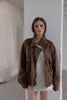 Velour High Neck Jacket -brown