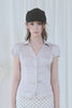 Satin V-Neck Lace Shirt -pink