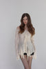 Frill Blouse Top -white