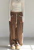 Check Lace Long Pants -brown