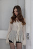 Frill Blouse Top -white