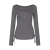 Fur Trim Knit Set-Up -charcoal