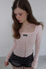 Square Neck Corset Top -pink