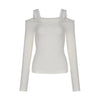 Lace Detail Off-Shoulder Top -cream