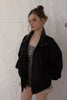 Velour High Neck Jacket -black