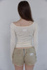Square Neck Corset Top -cream
