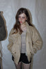 Velour High Neck Jacket -beige