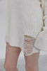Distressed Knit Top -cream