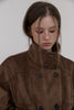 Velour High Neck Jacket -brown