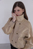 Velour High Neck Jacket -beige