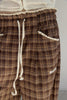Check Lace Long Pants -brown