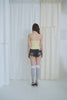 Vintage Washed Studded Denim Shorts -blue