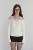 Lace Detail Off-Shoulder Top -cream