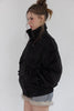 Velour High Neck Jacket -black