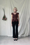 Dot Sheer Blouse(Burgundy)
