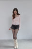 Square Neck Corset Top -pink