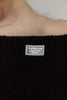 Distressed Knit Top -black