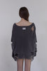Distressed Knit Top -charcoal