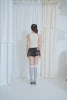 Vintage Washed Studded Denim Shorts -black