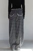 Check Lace Long Pants -black