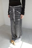 Check Lace Long Pants -black