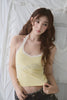 Halter Neck Lace Top -lemon yellow