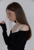 Lace Detail Off-Shoulder Top -black