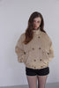 Velour High Neck Jacket -beige