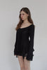 Frill Blouse Top -black