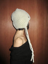 Fringe Knit Beanie Ivory