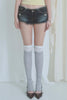 Vintage Washed Studded Denim Shorts -blue
