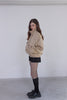 Velour High Neck Jacket -beige