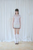 Satin V-Neck Lace Shirt -pink