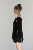 Distressed Knit Top -black