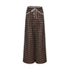 Check Lace Long Pants -brown