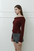 Mellow Off-Shoulder Top -burgundy