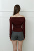 Mellow Off-Shoulder Top -burgundy