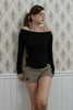 Mellow Off-Shoulder Top -black
