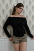 Mellow Off-Shoulder Top -black