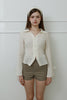 Slim-Fit Ribbon-Tie Blouse -ivory
