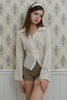 Slim-Fit Ribbon-Tie Blouse -ivory